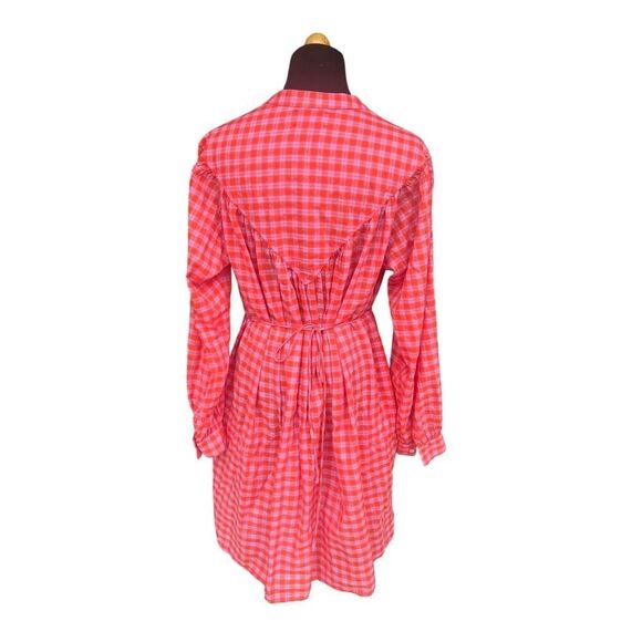 XiRena Womens Winnie Orange Pink Check Shirt Dress Size small MSRP $295 - Picture 5 of 10